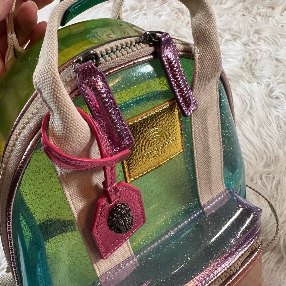 Kurt Geiger • Colorful Glitter Transparent Vinyl Small Southbank Backpack - Picture 5 of 16